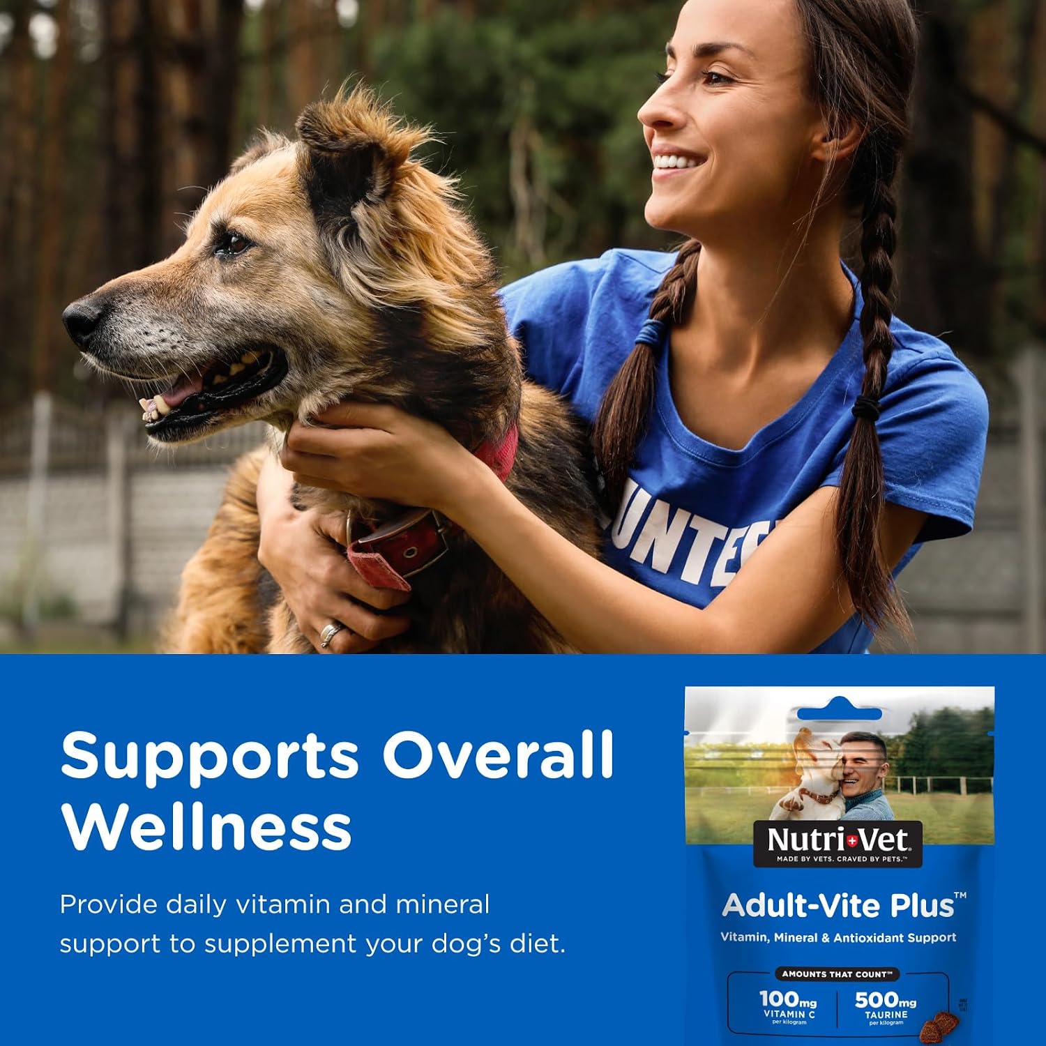 Nutri-Vet Adult-Vite Plus Multivitamínico para Perros, Snacks Blandos, 70 Unidades