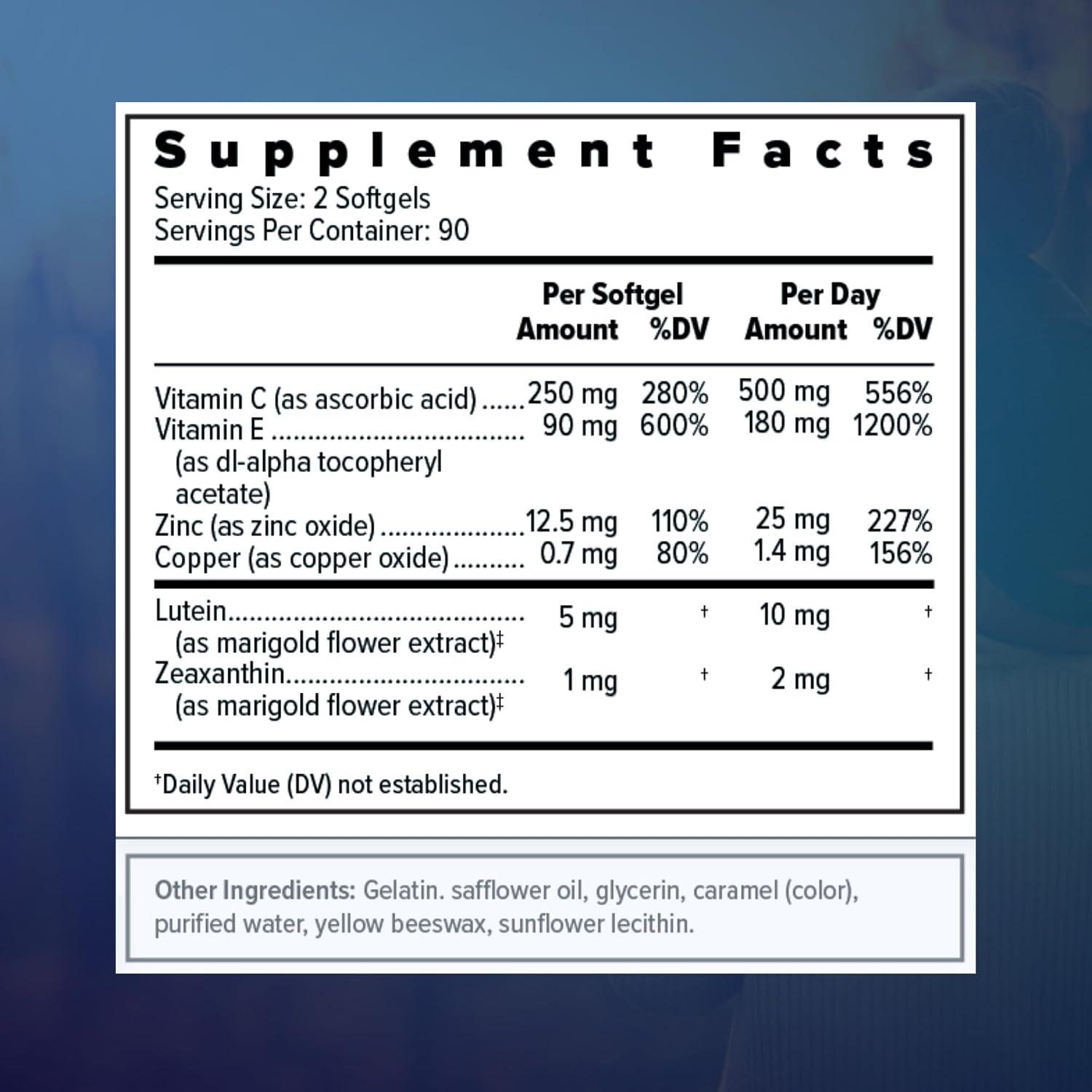 Focus Select AREDS2 – Complemento Ocular Multivitamínico y Mineral, 180 Cápsulas Blandas