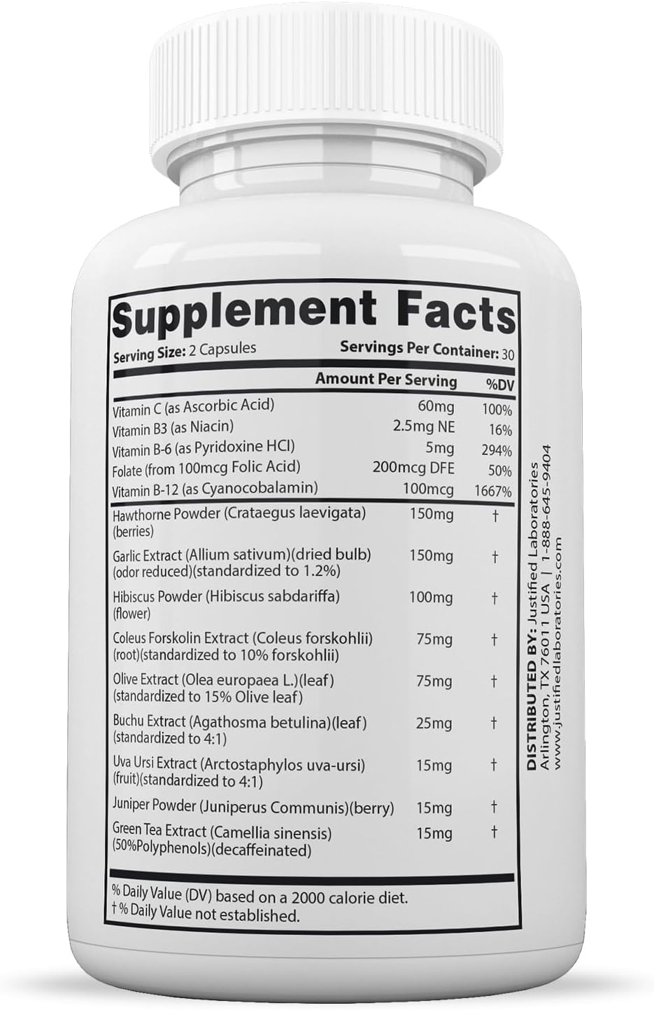 Justified Laboratories Blood Balance – 60 Cápsulas (Pack de 2) – Fórmula de Apoyo Circulatorio con Hierbas y Vitaminas