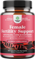 Natures Craft Suplemento de Fertilidad Femenina con Vitaminas Prenatales, 60 Cápsulas