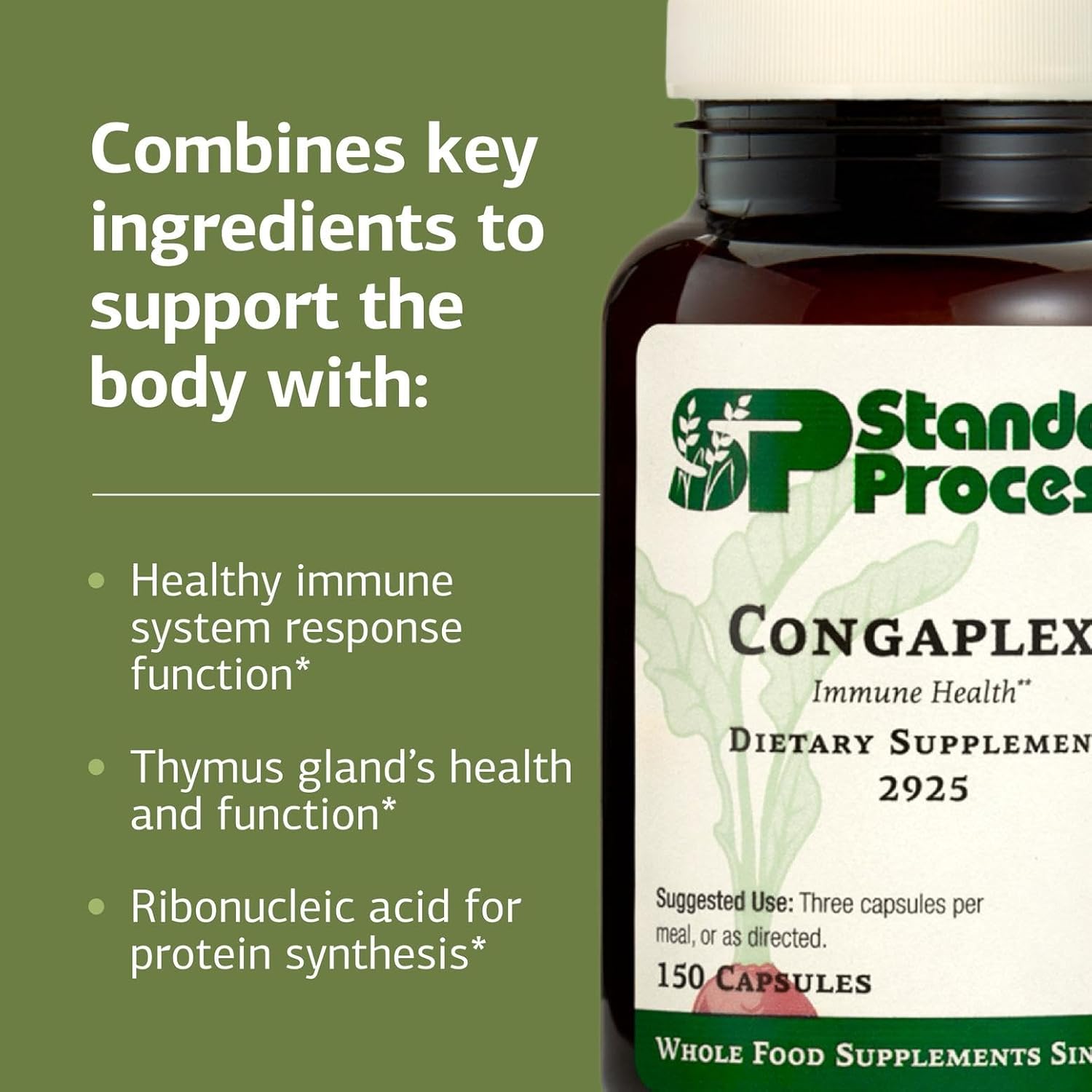 Congaplex - Immune System Health Supplement with Vitamin C, Calcium, Magnesium, and Mushrooms - 150 Capsules