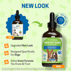 Pet Wellbeing Healthy Gums para Perros - Gotas Tópicas para Cuidado Bucal, Salud Dental y Aliento Fresco - Certificado NASC y Formulado por Veterinarios - Líquido de 118 ml