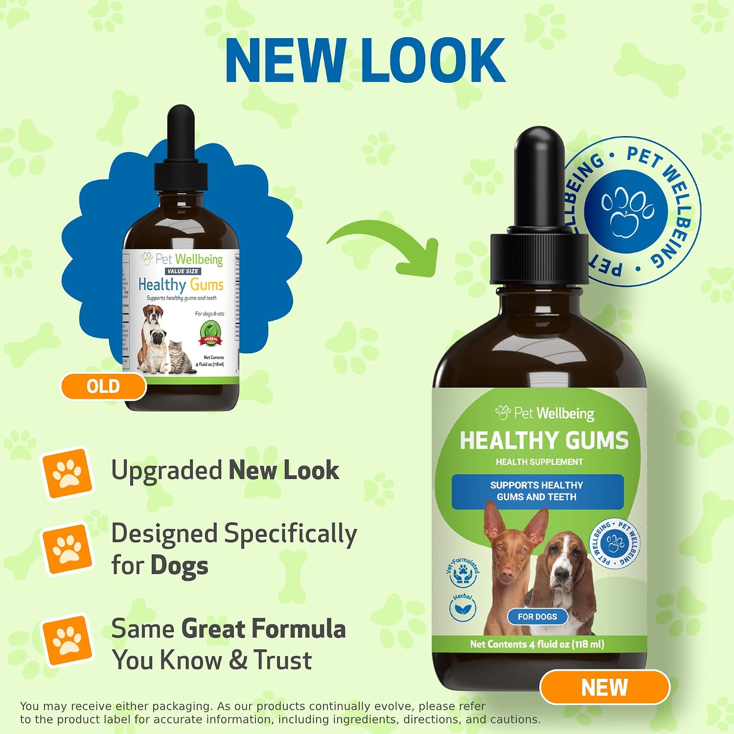 Pet Wellbeing Healthy Gums para Perros - Gotas Tópicas para Cuidado Bucal, Salud Dental y Aliento Fresco - Certificado NASC y Formulado por Veterinarios - Líquido de 118 ml