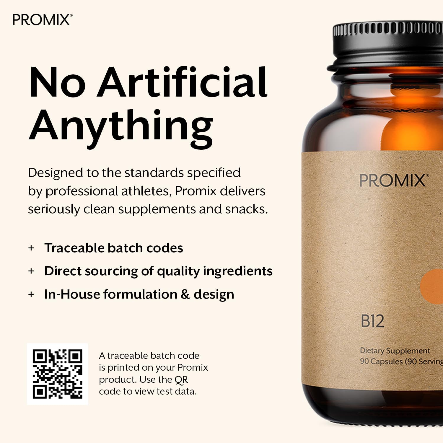 Promix Nutrition Vitamina B12 - 1000 mcg Metilcobalamina - 90 cápsulas