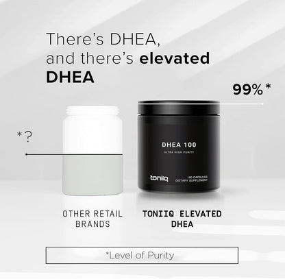 Toniiq Ultra High Strength DHEA 100mg - Suplemento de DHEA Micronizado de Alta Pureza - 180 Cápsulas – Image 3