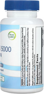 Nutra BioGenesis Vitamina D3 5000 UI - Suplemento de Vitamina D3 con Aceite de Oliva - 90 Cápsulas Blandas