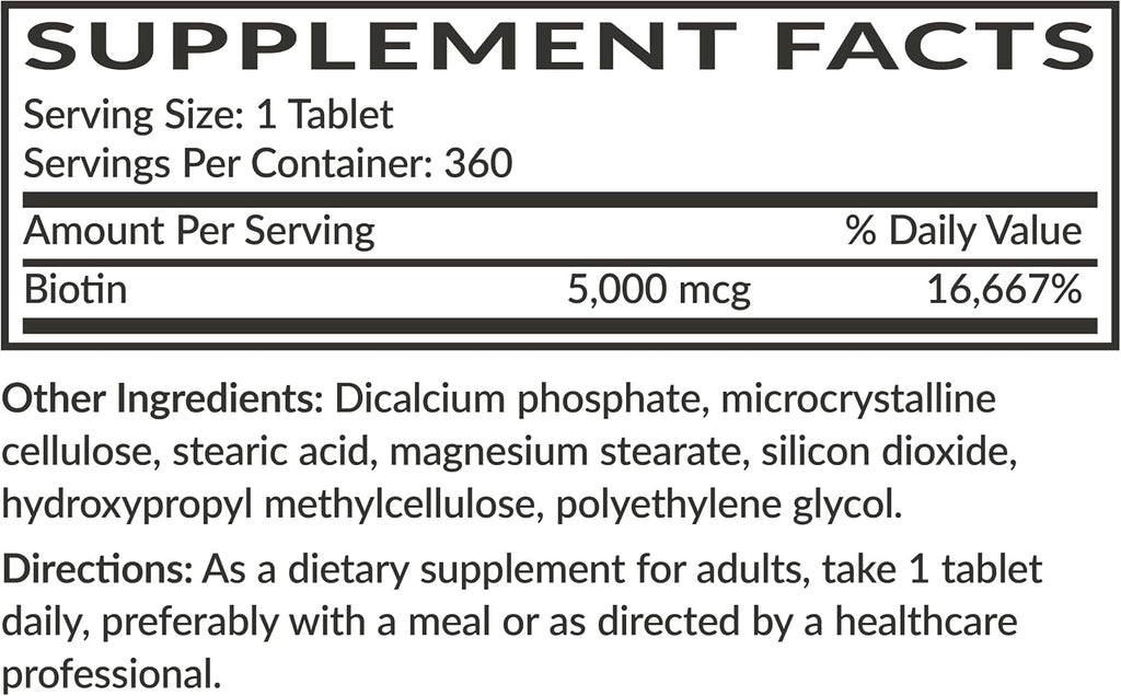 Futurebiotics Biotin 5000 MCG - 360 Comprimidos Vegetarianos