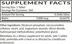 Futurebiotics Biotin 5000 MCG - 360 Comprimidos Vegetarianos