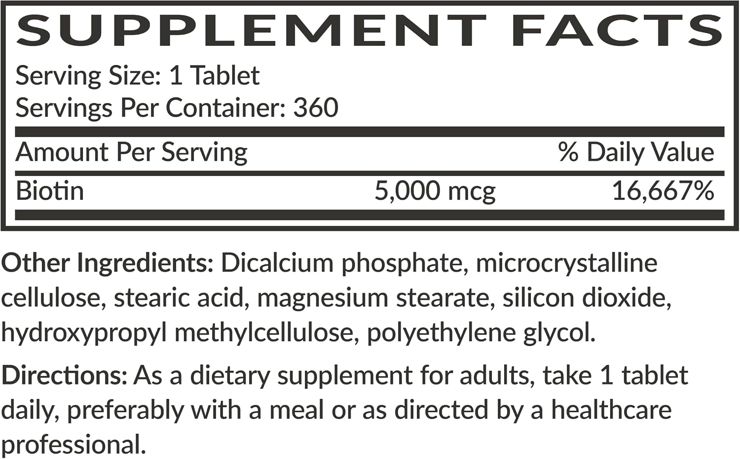 Futurebiotics Biotin 5000 MCG - 360 Comprimidos Vegetarianos