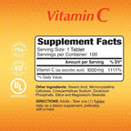 ALFA VITAMINS Vitamina C 1000 mg, 100 Comprimidos, Pack de 2 Botellas