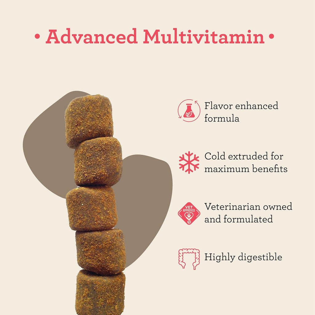 VetPro Complete Multivitamínico 5 en 1 para Perros Pequeños, 60 Comprimidos Masticables (Suministro para 60 Días)