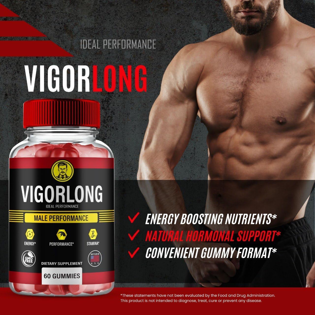 VigorLong Gummies para Hombres - Suplemento Oficial en Gominolas con Fórmula Avanzada para un Apoyo Natural a la Salud y el Bienestar (2 Envases)