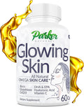 Parker Naturals Glowing Skin Supplement - Biotina, Glutatión, Ácido Hialurónico, Omega 3, CoQ10, Vitamina C, 60 Cápsulas
