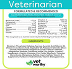 Vet Worthy Adult Multi Vitamins - Multivitamínico para Perros para Apoyar la Salud Óptima y el Bienestar General - Suplemento para Perros con Hierro, Magnesio, Zinc, Vitamina A, Vitaminas del Grupo B - Sabor a Hígado, 60 Comprimidos