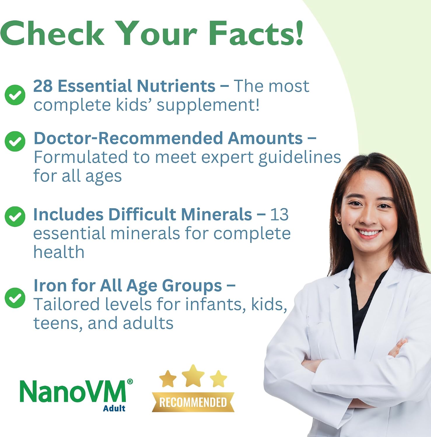 NanoVM Adult - Multivitamínico en Polvo Sin Alérgenos para Mujeres y Hombres, 275g
