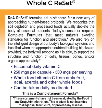 RnA ReSet Whole C Reset – Complejo de Vitamina C Orgánico con Bioflavonoides y Polifenoles, 60 Cápsulas – Image 3