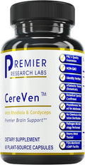 Premier Research Labs CereVen - Suplemento Cerebral Herbal para Memoria y Enfoque con Rhodiola Rosea - 60 Cápsulas Vegetarianas