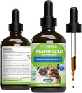 Pet Wellbeing Respir-Gold para Perros - Suplemento Líquido para el Sistema Respiratorio y Pulmonar con Comino Negro y Boswellia, Sabor a Bacon Natural, 118 ml