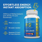 Vitamina B12 Sublingual 2500 mcg - Metilcobalamina - 120 Comprimidos Sabor Fruit Punch