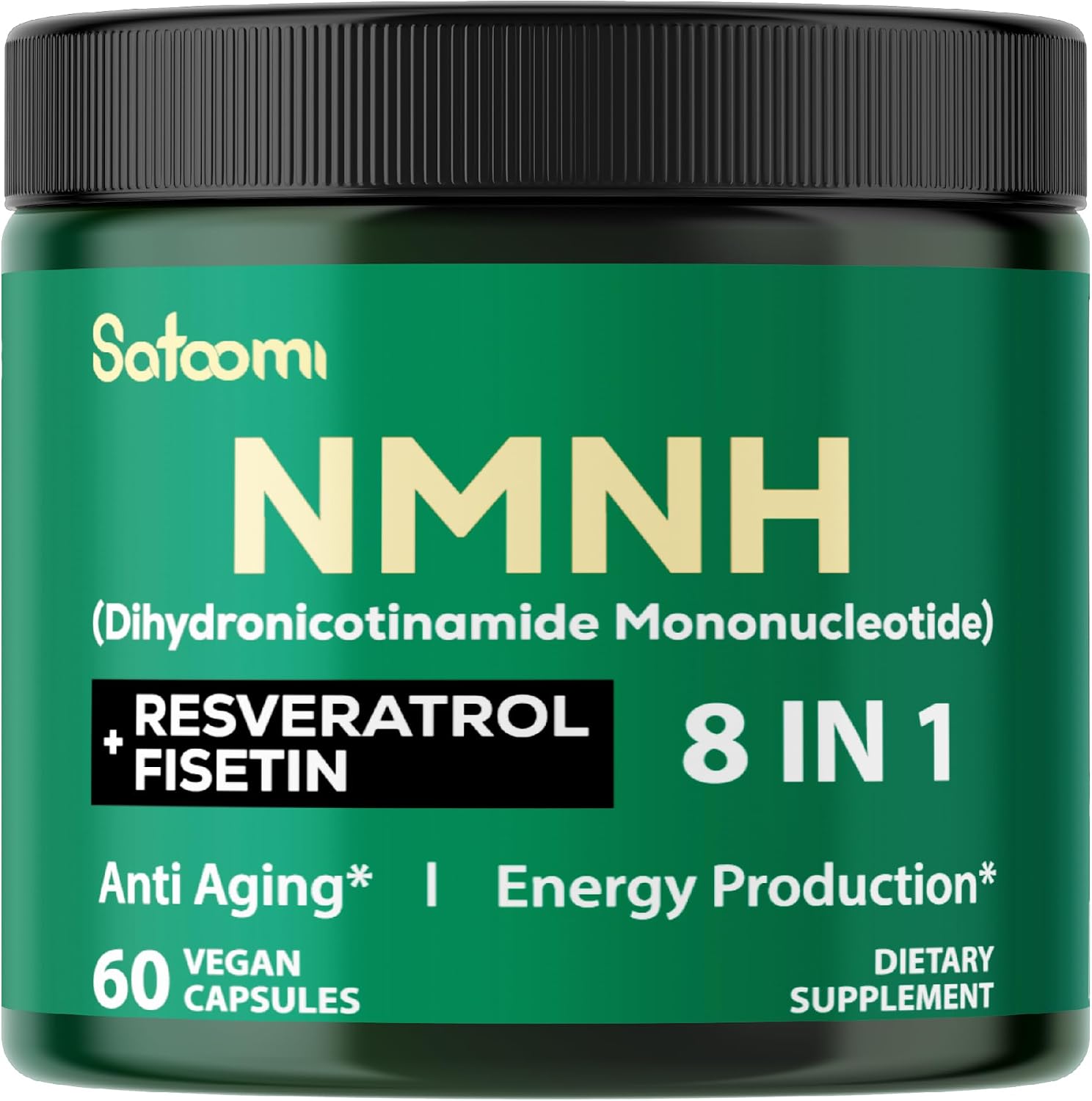 Satoomi NAD Supplement with Liposomal Nicotinamide Riboside - Cellular Energy & Vitality - 60 Capsules (30 Days)