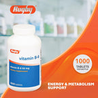 Rugby Vitamina B6 50 mg, 1000 Tabletas - Sin Gluten, Sin Conservantes