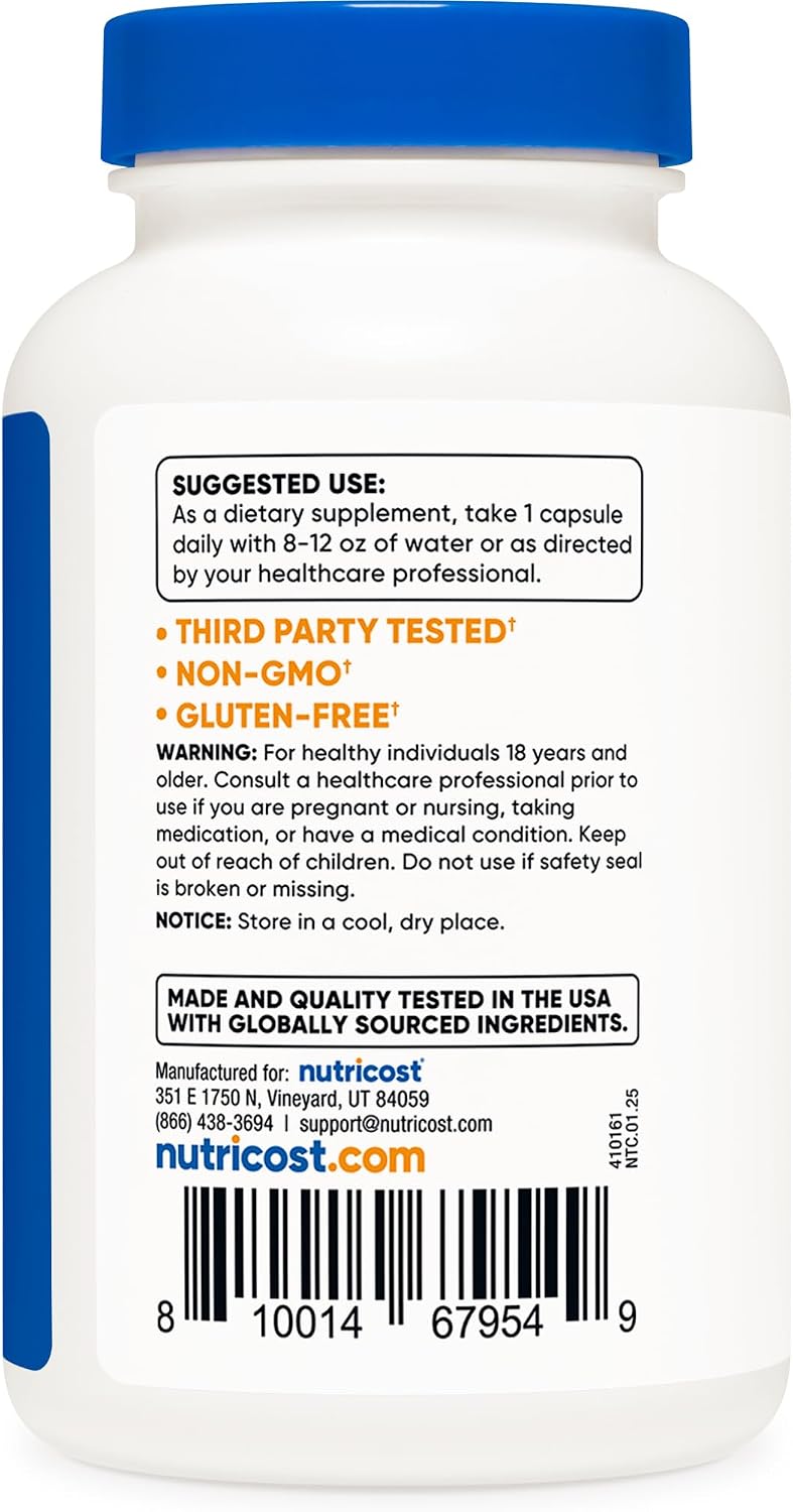 Nutricost Vitamina B1 (Tiamina) 500mg, 120 – El funcionamiento normal del corazón. – Image 4