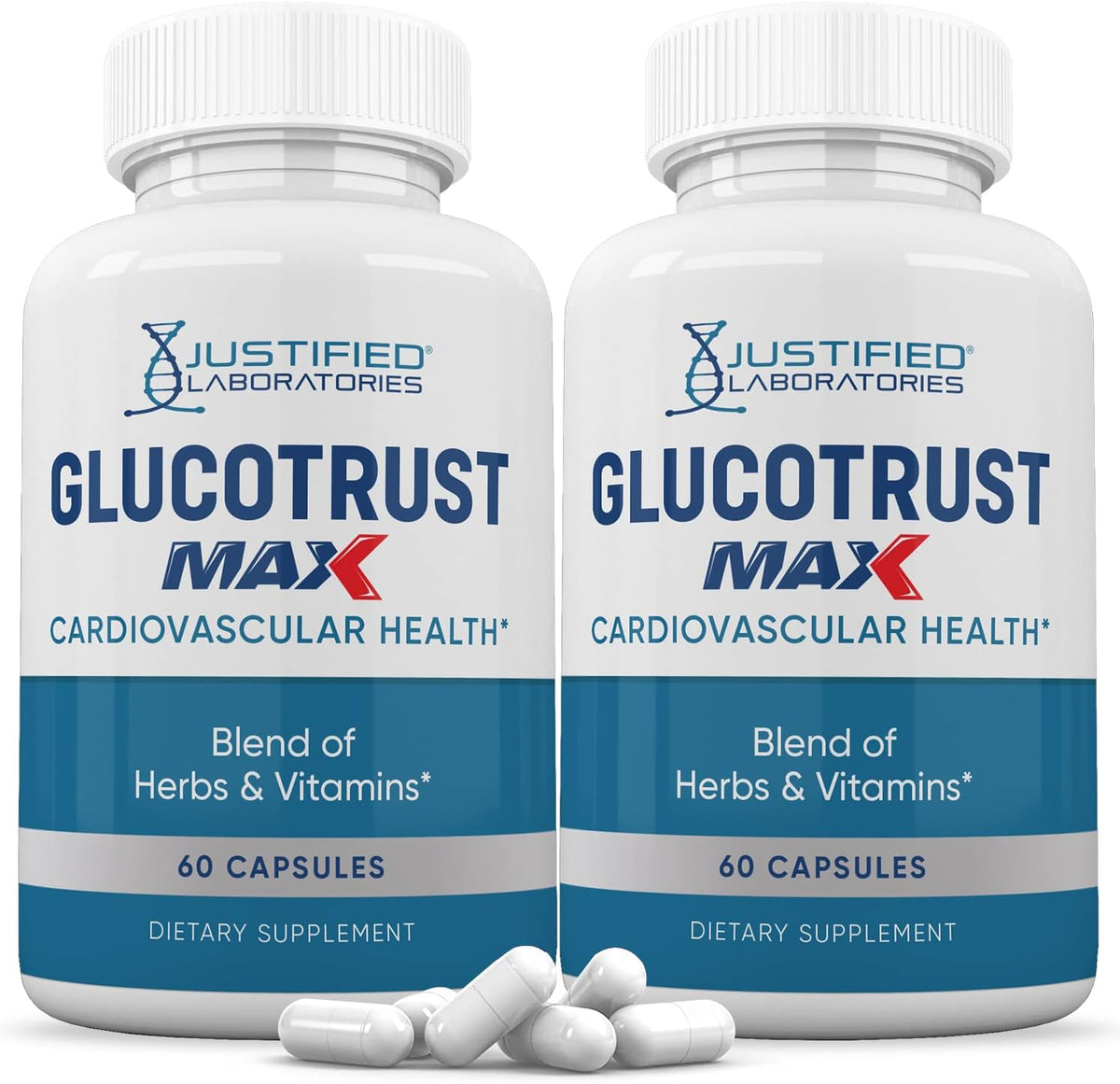 Justified Laboratories Glucotrust Max 1295MG (2 Envases, 120 Cápsulas) – Image 1