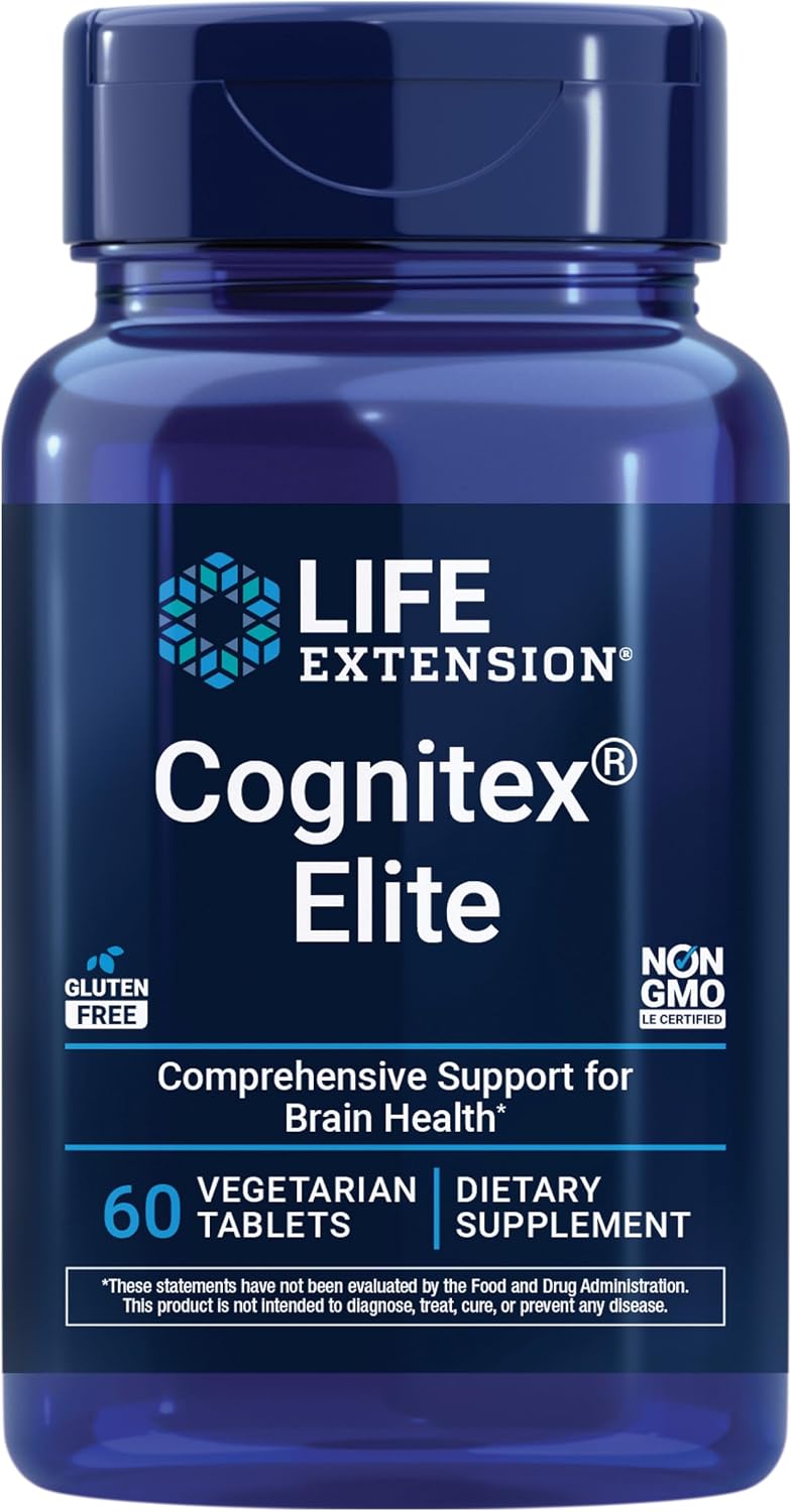 Life Extension Cognitex Elite, 60 comprimidos – con salvia, arándano, ashwagandha, fosfatidilserina y vinpocetina