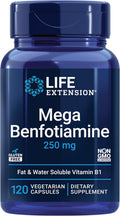 Life Extension Mega Benfotiamine 250 mg, 120 Cápsulas - Vitamina B1 Liposoluble