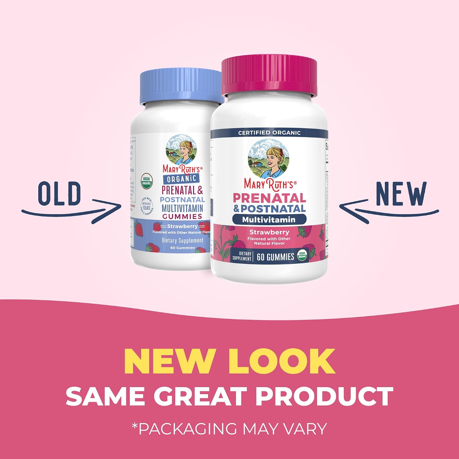 MaryRuth's Organics Vitaminas Prenatales Orgánicas - Gominolas con Metilfolato 800 mcg, Yodo, Vegano - 30 Servicios