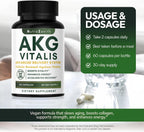 Arazo Nutrition AKG Suplemento Antiedad y Energía con Vitamina B6, Vitamina C y L-Arginina - 60 Cápsulas