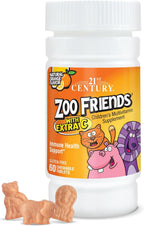 21st Century Zoo Friends con Extra C Tabletas Masticables, 60 unidades