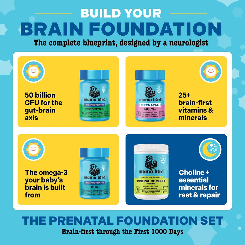 Mama Bird Mineral Complex - Complemento Multivitamínico para Embarazo, 285 g (30 Servicios)