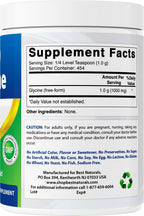 Best Naturals Glycine Powder 1 LB - Apoyo a Neurotransmisores y Relajación