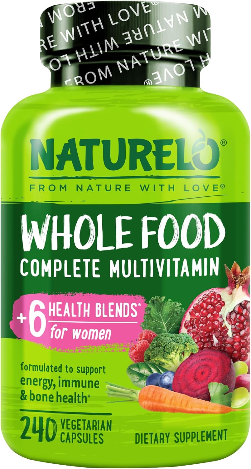NATURELO Whole Food Multivitamin for Women - 120 Vegan Capsules with Vitamins, Minerals, and Organic Extracts