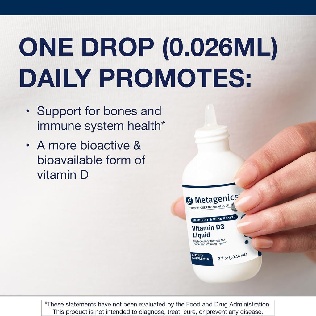 Metagenics Liquid Vitamin D3 - High Absorption - Bone & Immunity Supplement - 2 fl oz (59 ml) - 2,275 Doses