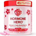 Peach Perfect Inositol Powder Multivitamin, Strawberry Acai Flavor – 4g Myo & D-Chiro Inositol, DIM, Zinc, Magnesium Glycinate, Vitamin D3 – Apoyo al Bienestar Femenino, 30 Servings