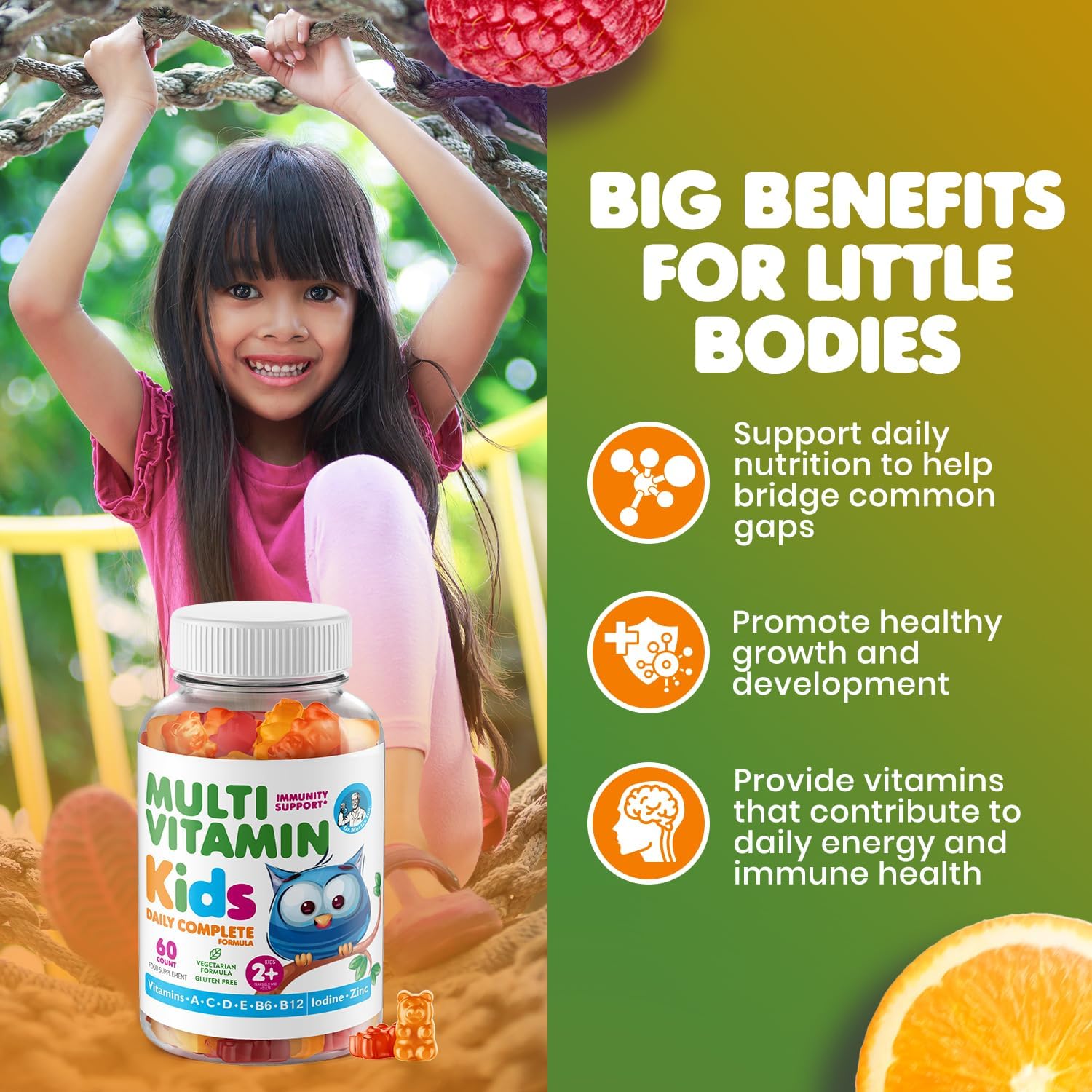 DR. MORITZ Pack de Gominolas Omega 3 (90 uds) y Multivitamínicas para Niños (60 uds) - Vegano, Sin OMG, Apoyo Diario