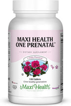 Maxi Health Vitaminas Prenatales para Mujeres – Una al Día con Hierro, Folato, Colina, Vitamina D3 y Nutrientes Esenciales – Suplemento de Alta Absorción – 120 Comprimidos