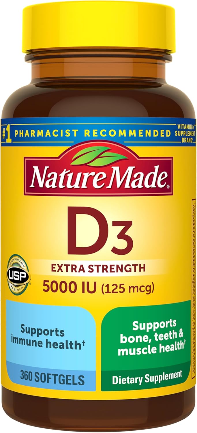 Nature Made Vitamina D3 5000 UI 220 Cápsulas Blandas