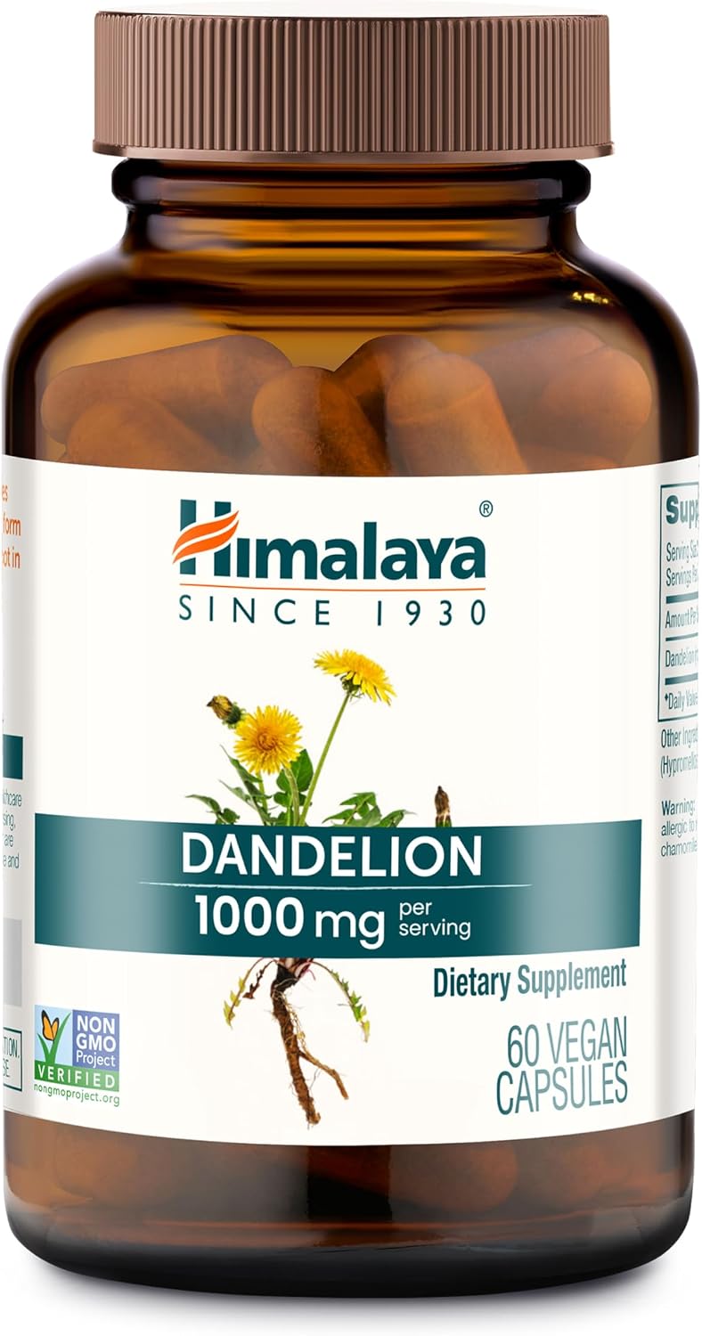 Himalaya Diente de León - Suplemento de Raíz de Diente de León para el Bienestar Diario - Vegano, Sin Gluten, 1000 mg, 60 Cápsulas