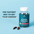 Ancient Nutrition Supergreens Gummy - Gominola Orgánica de Superalimentos con Frutas, Verduras y Hierbas Reales, 100 unidades, Sabor Fresa Sandía