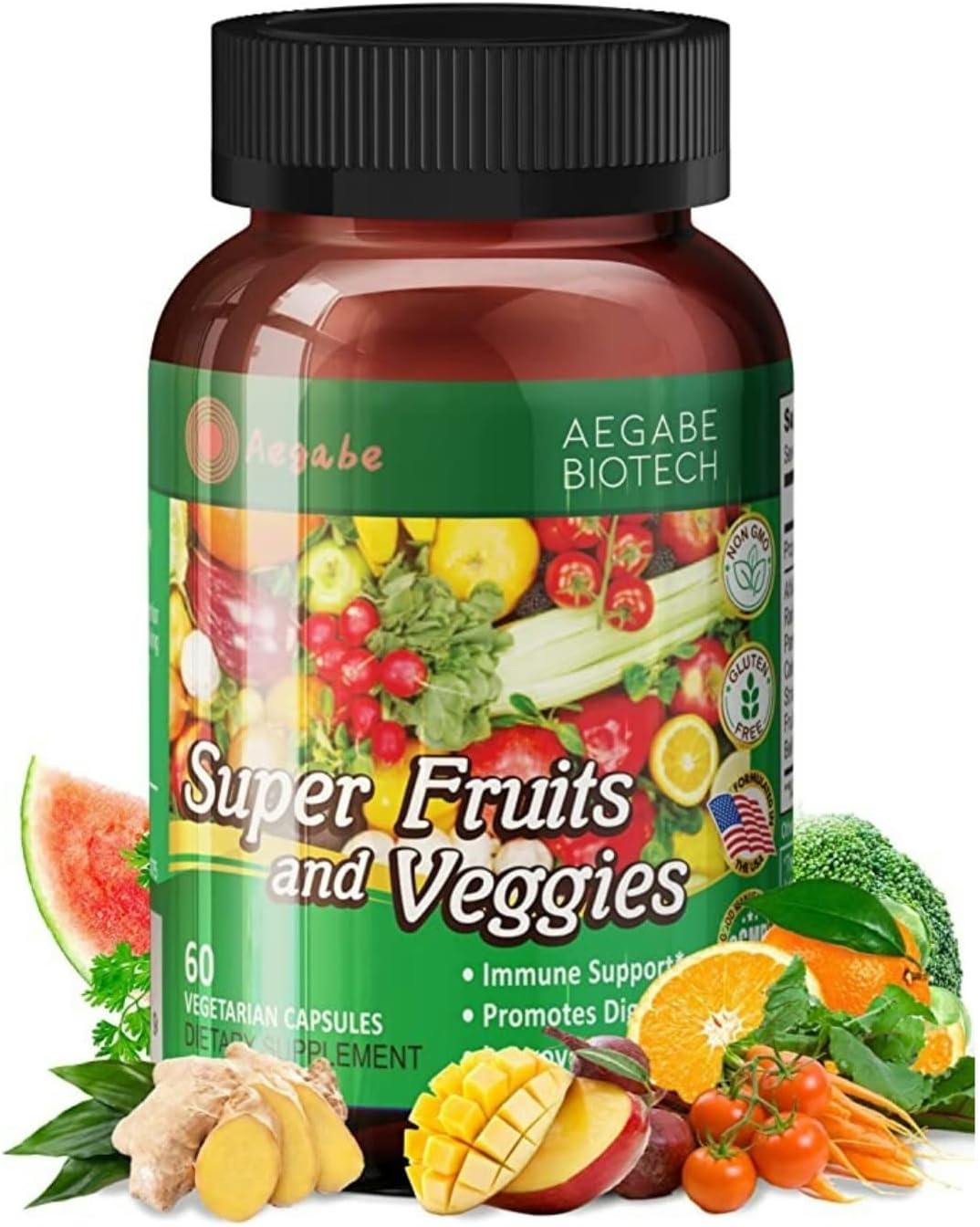 Super Fruits and Veggies - Suplemento de Frutas y Verduras Naturales (60 Días)