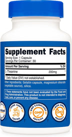 Nutricost L-Theanine 200mg, 30 Cápsulas