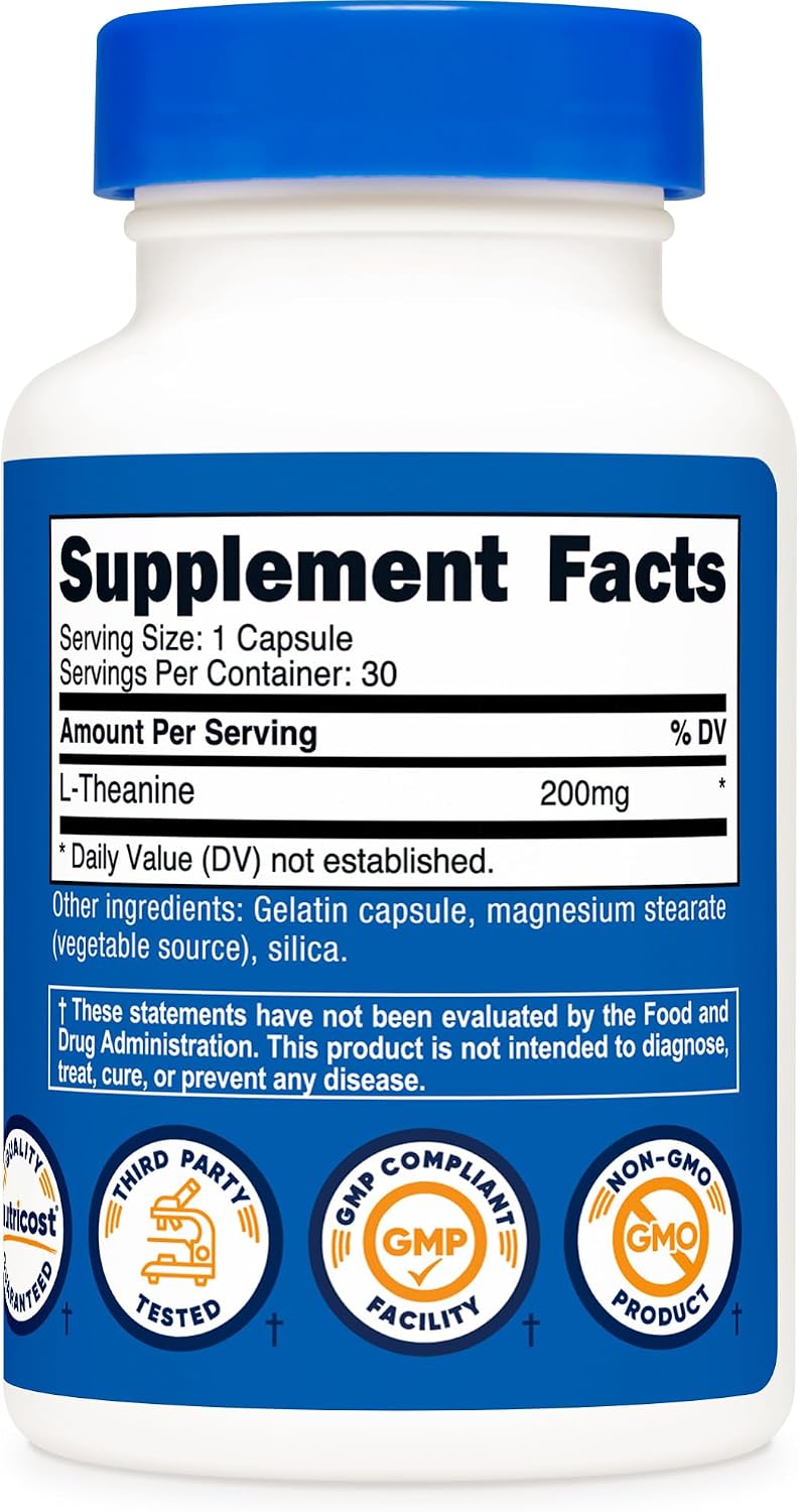 Nutricost L-Theanine 200mg, 30 Cápsulas