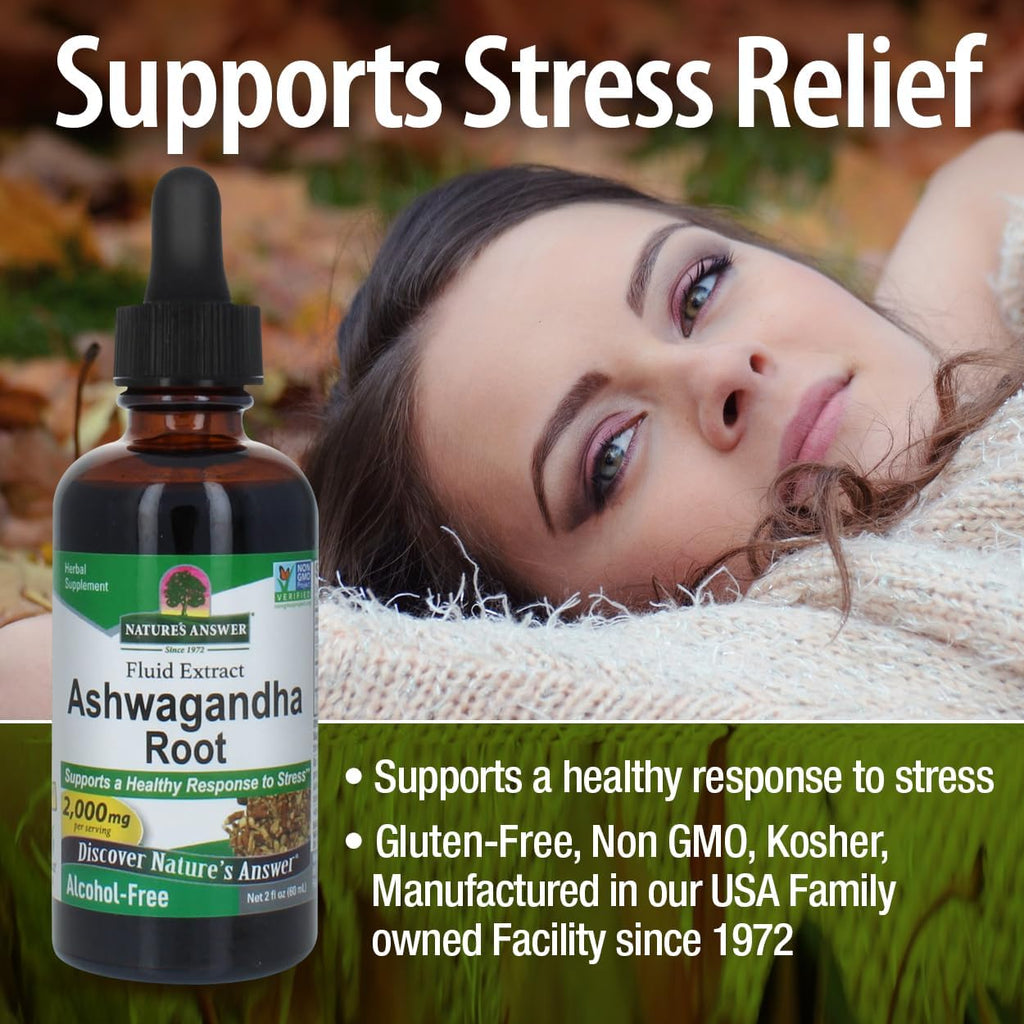 Nature's Answer Ashwagandha Raíz | Extracto Líquido 2 oz (3 Pack)