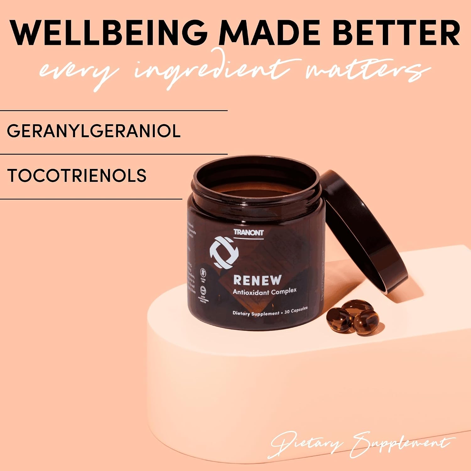 Tranont Renew - Complejo Antioxidante con Vitamina E y Geranilgeraniol