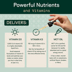Adapt Naturals Vitamina D3 K2 1000 UI con MCT Oil - 30 ml (600 gotas)