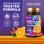 Built by Nature Vitamina C Masticable con Escaramujo - 1000 mg - Sabor Naranja - 60 Comprimidos