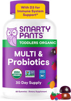 SmartyPants Organic Toddler Multivitamin Gummies - 60 gomitas (30 días)